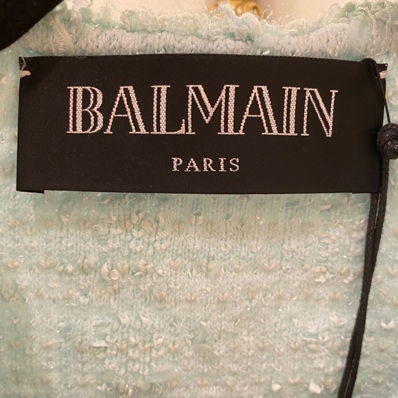 Balmain Fringe Dip Dye Tweed Jacket In Blue - Picture 8 of 9